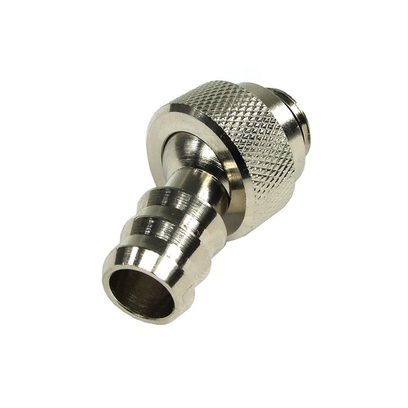 13mm (1/2) Fitting G1/4 With O-Ring (High-Flow) - Ball Rotation - Silver Nickel