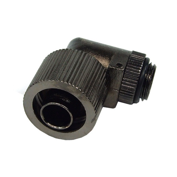 16/10mm Compression Fitting 90- Rotary G1/4 - Compact - Black Nickel