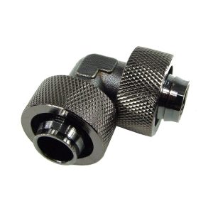 19/13mm L Hose Connector - Knurled - Black Nickel