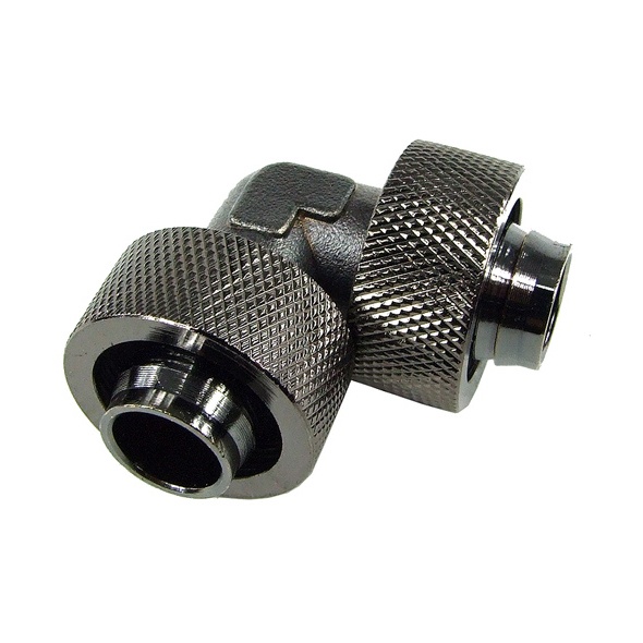 19/13mm L Hose Connector - Knurled - Black Nickel
