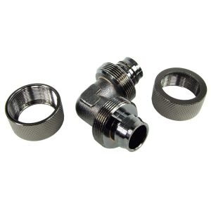 19/13mm L Hose Connector - Knurled - Black Nickel