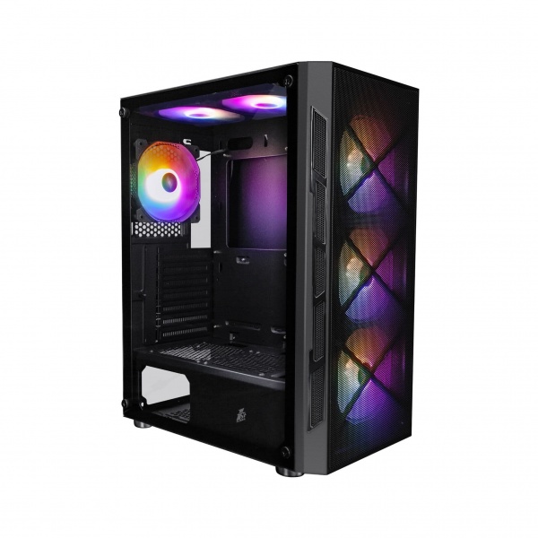 1st Player Firebase XP Mid Tower with Tempered Glass and 6 x RGB Fans