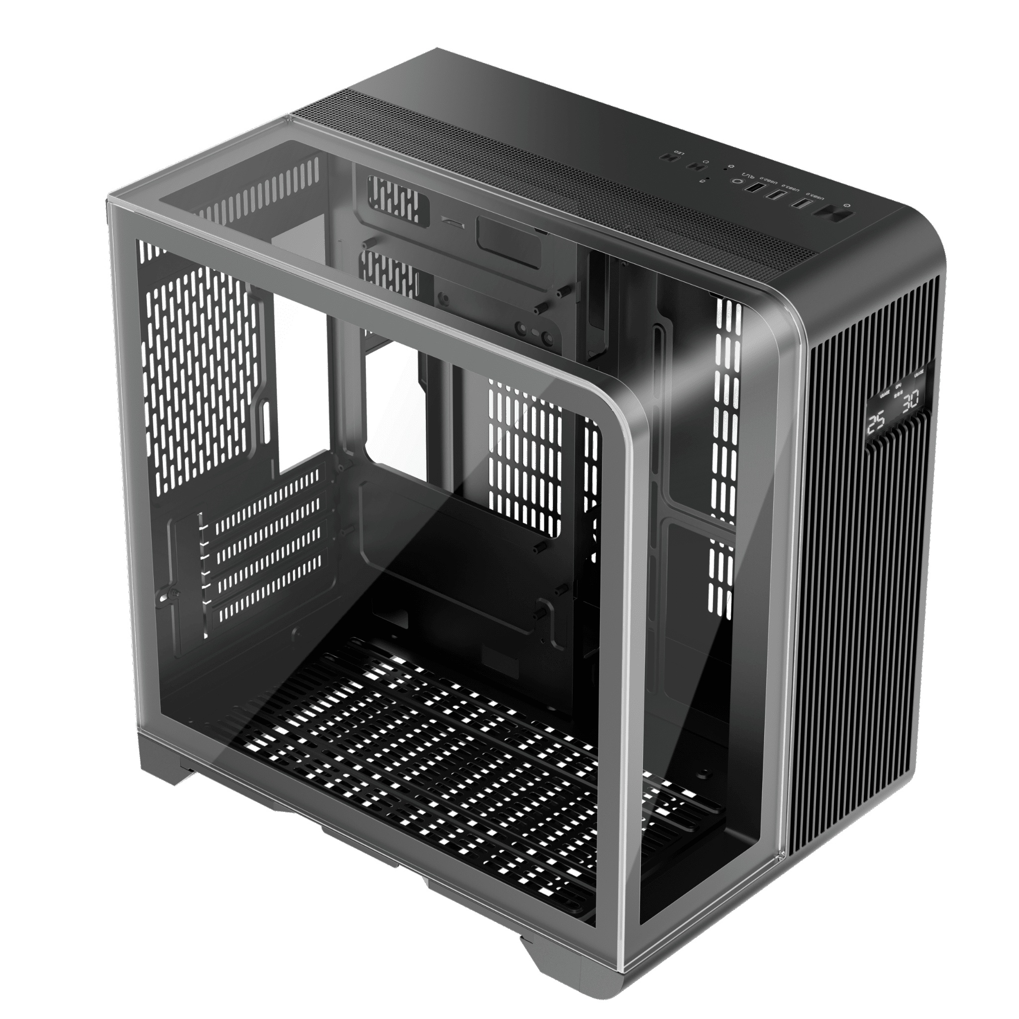 1st Player RT5 Micro ATX Tempered Glass Pannel Case - Black