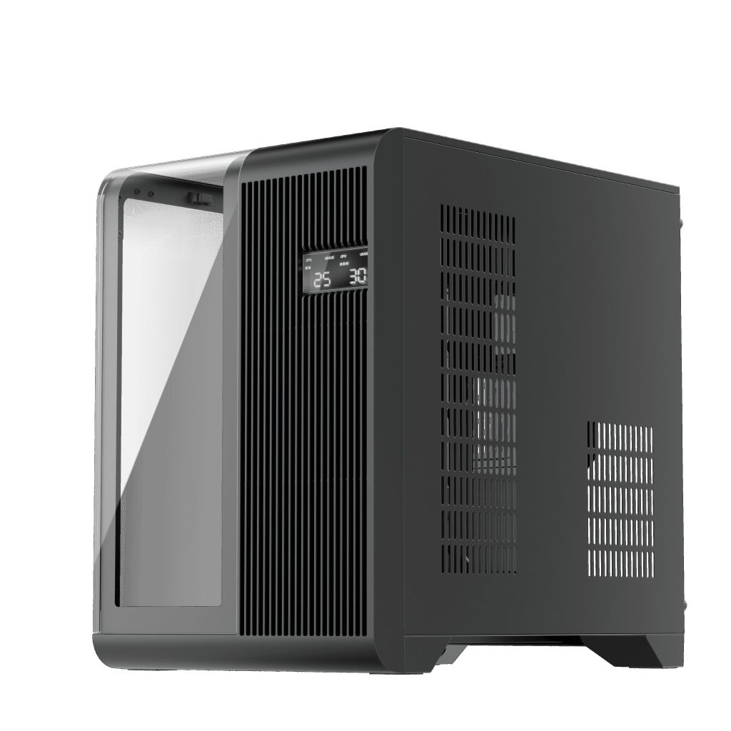 1st Player RT5 Micro ATX Tempered Glass Pannel Case - Black