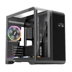 1st Player RT5 Micro ATX Tempered Glass Pannel Case with 3x RGB Fans - Black