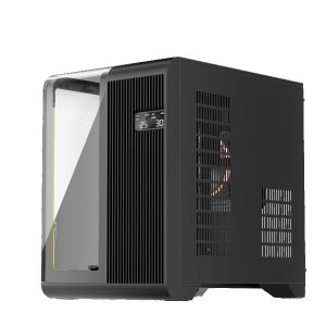 1st Player RT5 Micro ATX Tempered Glass Pannel Case with 3x RGB Fans - Black