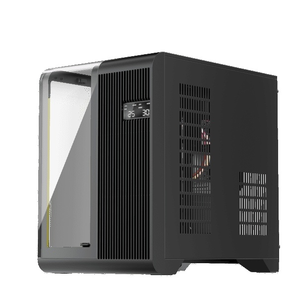 1st Player RT5 Micro ATX Tempered Glass Pannel Case with 3x RGB Fans - Black
