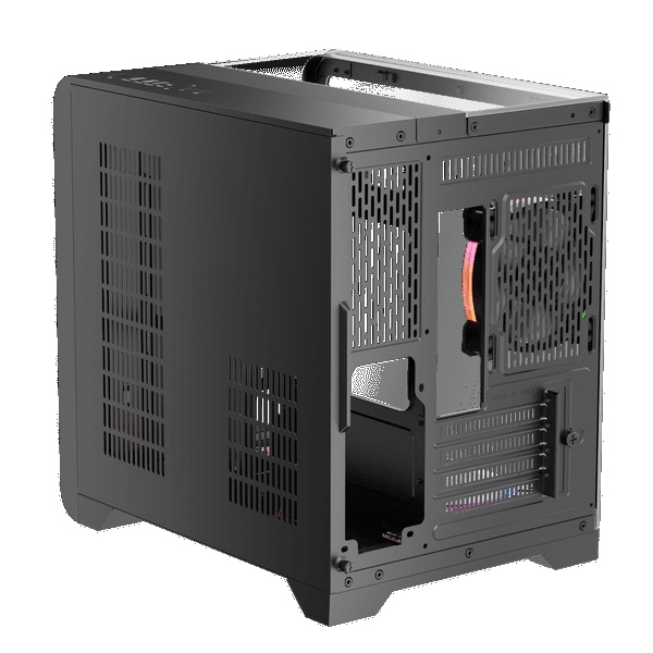 1st Player RT5 Micro ATX Tempered Glass Pannel Case with 3x RGB Fans - Black