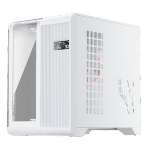 1st Player RT5 Micro ATX Tempered Glass Pannel Case with 3x RGB Fans - White