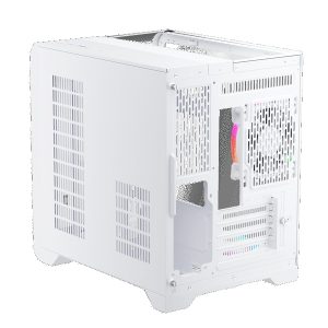 1st Player RT5 Micro ATX Tempered Glass Pannel Case with 3x RGB Fans - White
