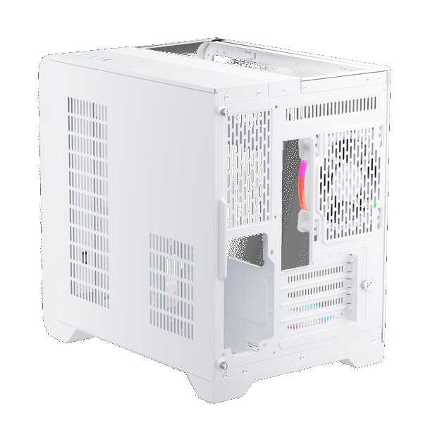 1st Player RT5 Micro ATX Tempered Glass Pannel Case with 3x RGB Fans - White