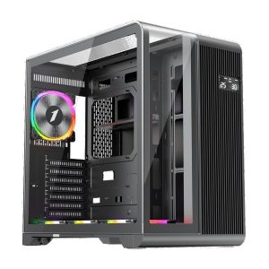 1st Player RT7 ATX Tempered Glass Panel Case with 4x RGB Fans - Black : image 1