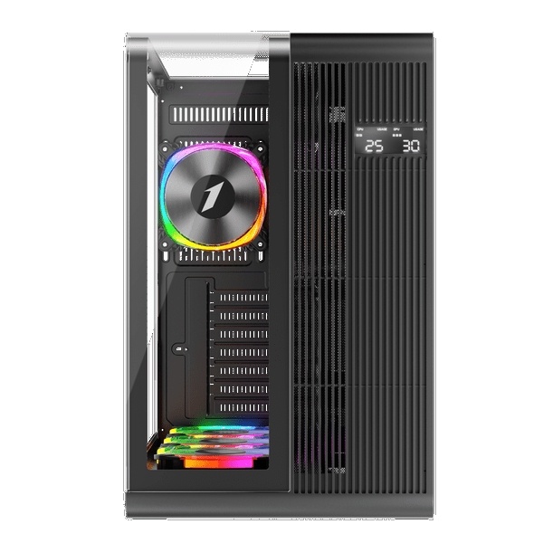 1st Player RT7 ATX Tempered Glass Panel Case with 4x RGB Fans - Black : image 3