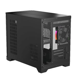 1st Player UV6 Micro ATX Case with U-Shaped Panoramic Panel and 3x RGB Fans - Black : image 5