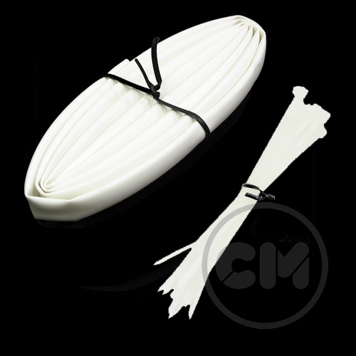 Frozen White Cable Modders (U-HD) High Density Braid Sleeving Kit - Medium