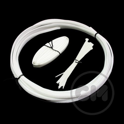 Frozen White Cable Modders (U-HD) High Density Braid Sleeving Kit - Medium
