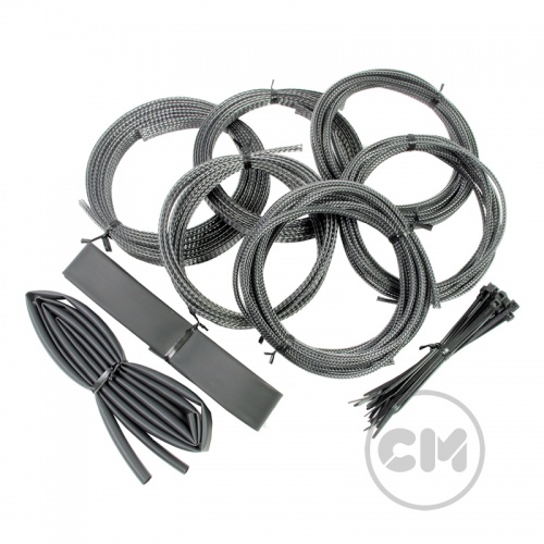 Carbon Fiber Cable Modders (U-HD) High Density Braid Sleeving Kit - Medium
