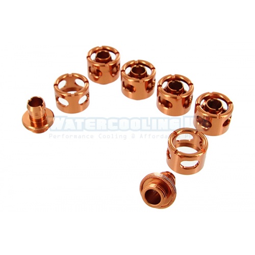 Monsoon 16/11mm (ID 7/16 OD 5/8) Free Center Compression Fitting Six Pack - Orange