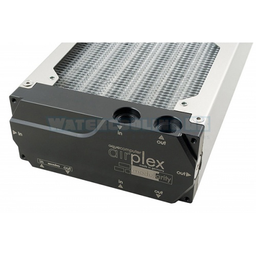 Aquacomputer Airplex Modularity 240mm, Aluminum Fins, Two Circuits, SS Panels
