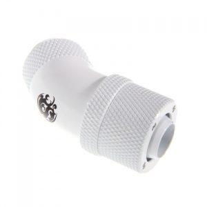 Bitspower Connection 45 degrees 1/4 inch to 13/10mm, rotate - Deluxe White