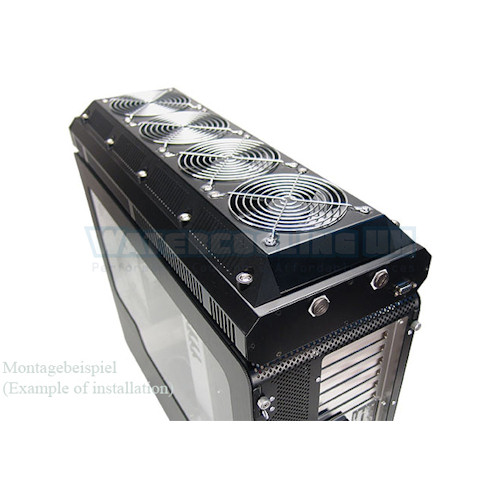Koolance 4x120mm Radiator Enclosure/Riser Black