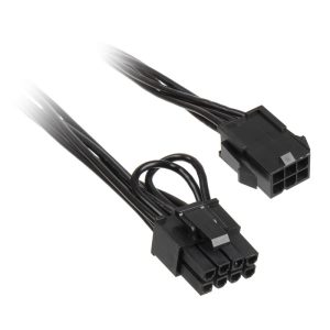 6-pin PCIe 6 + 2-pin PCIe adapter / extension, black, 25cm