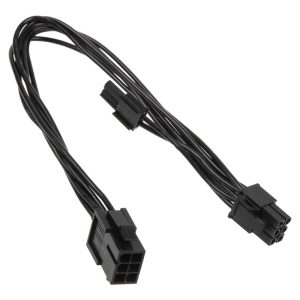 6-pin PCIe 6 + 2-pin PCIe adapter / extension, black, 25cm