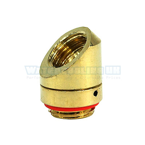 Angled 45- Adaptor Rotary G1/4 To G1/4 Inner Thread - Gold Plated