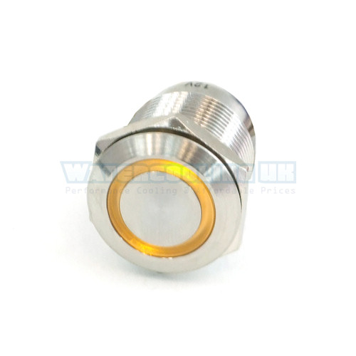 Push-Button 16mm Stainless Steel Yellow Ring Lighting 5pin