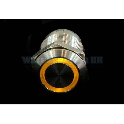 Push-Button 16mm Stainless Steel Yellow Ring Lighting 5pin