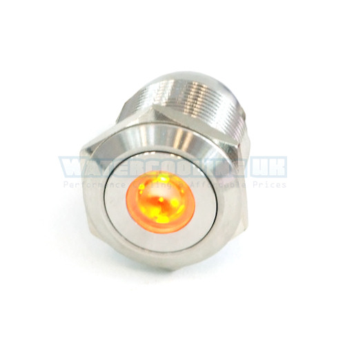 Push-Button 16mm Stainless Steel Orange Dot Lighting 5pin