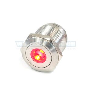 Push-Button 19mm Stainless Steel, Red Dot Lighting 6pin