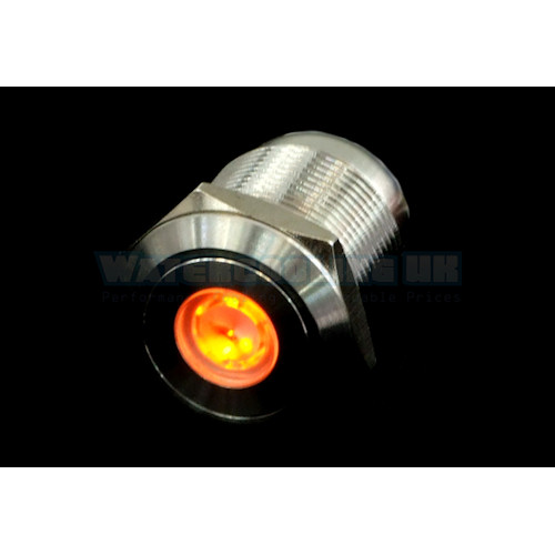 Push-Button 19mm Stainless Steel, Orange Dot Lighting 6pin