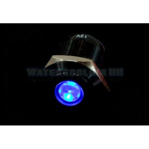 Push-Button 19mm Aluminum Black, Blue Dot Lighting 6pin