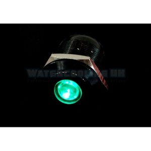 Push-Button 19mm Aluminum Black, Green Dot Lighting 6pin