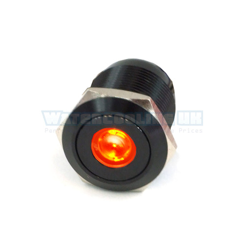 Push-Button 19mm Aluminum Black, Red Dot Lighting 6pin