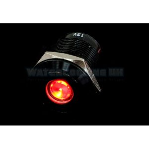 Push-Button 19mm Aluminum Black, Red Dot Lighting 6pin