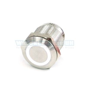 Push-Button 22mm Stainless Steel, White Ring Lighting 6pin