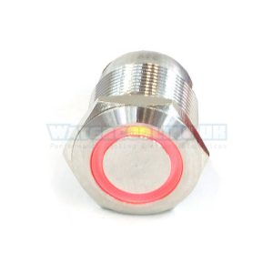 Push-Button 22mm Stainless Steel, Red Ring Lighting 6pin