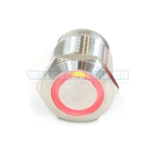 Push-Button 22mm Stainless Steel, Red Ring Lighting 6pin