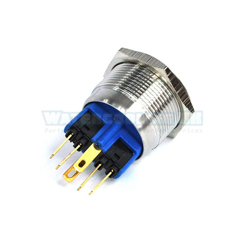Push-Button 22mm Stainless Steel, Red Ring Lighting 6pin