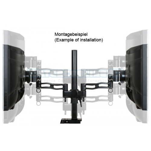 Arctic Monitor Arm Dual Z-2 including external USB Hub - Black
