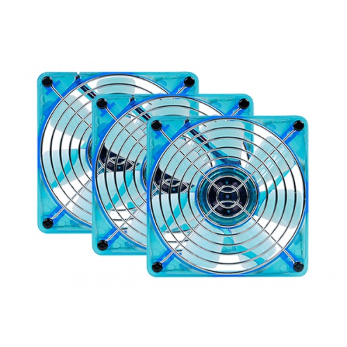 WCUK X-Fan Blue 4 LED Bundle (3-Pack) ( 120x120x25mm )