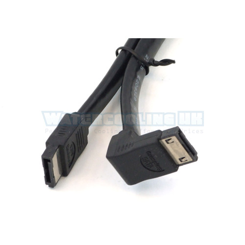 SATA II cable tv 100cm angled, black, shielded