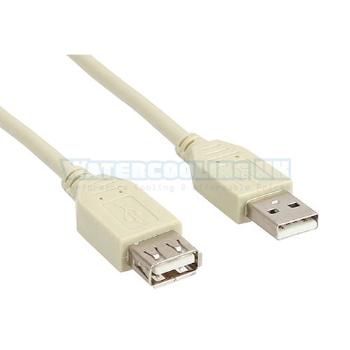 USB 2.0 Extension Cable, Beige, A M/F, 3m
