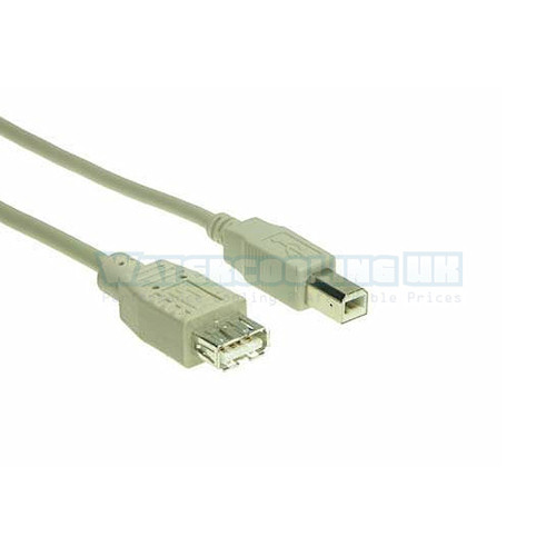 USB 2.0 Cable, Beige, AM/BM, 5m