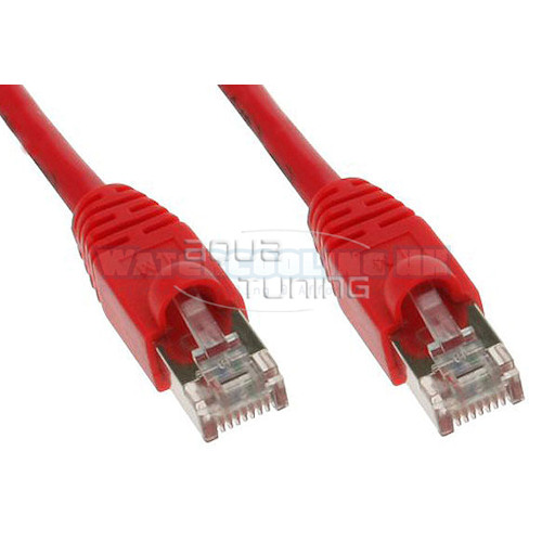 Patch cable, S-FTP, Cat.5e, red, 0,25m
