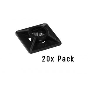 Cable Modders Zip Tie Adhesive Cradle Mount 19x19mm (20 Pack) - Black