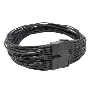 24Pin Cable Modders 50CM ATX, U-HD Braid Sleeved Extension, Jet Black