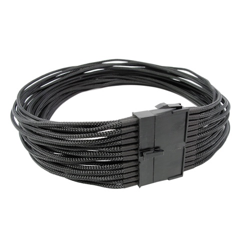 24Pin Cable Modders 50CM ATX, U-HD Braid Sleeved Extension, Jet Black